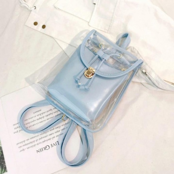 Fashion Nova Handbags - Last one! Baby blue transparent clear bag purse